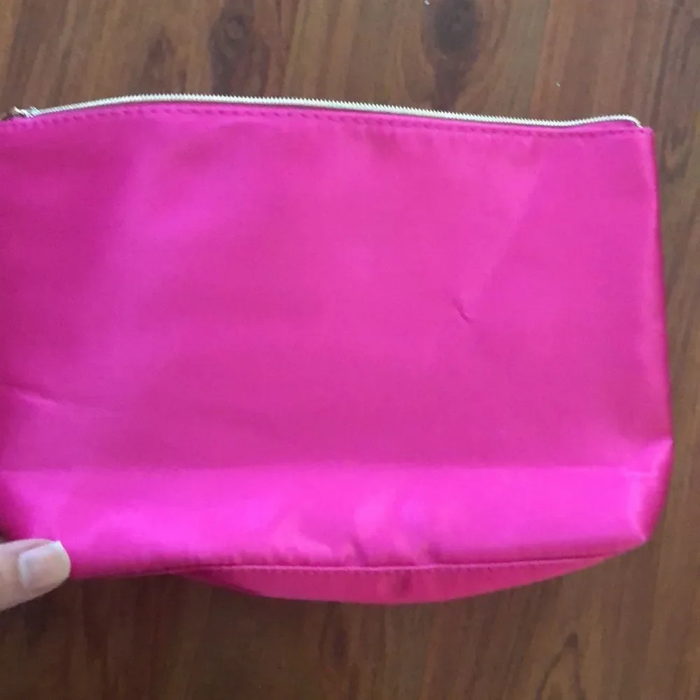 NEW Lancôme Pink and black satin make up bag